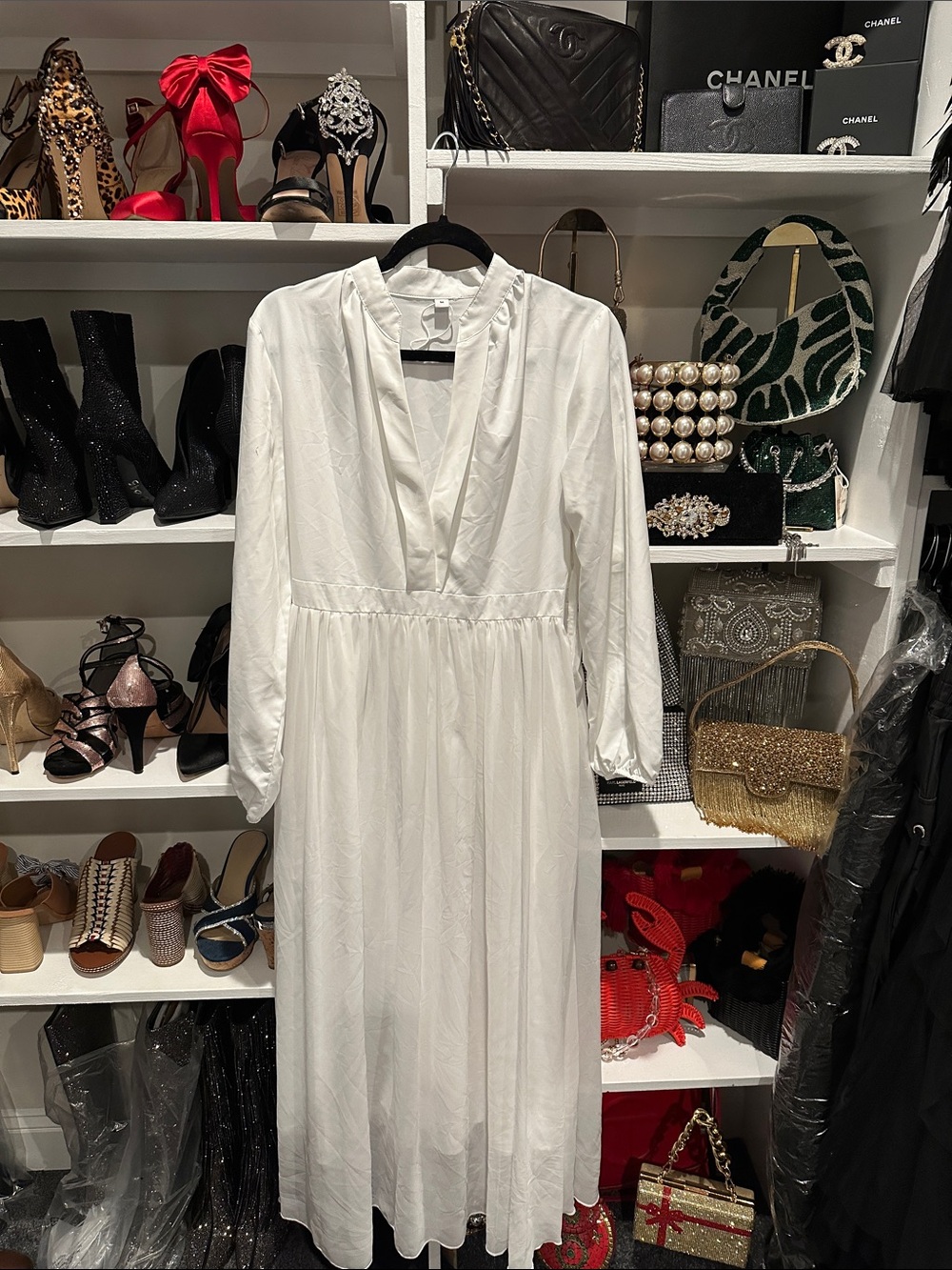 White Long Sleeve Midi Dress Classic Women's Dress white long sleeve Maxi dress